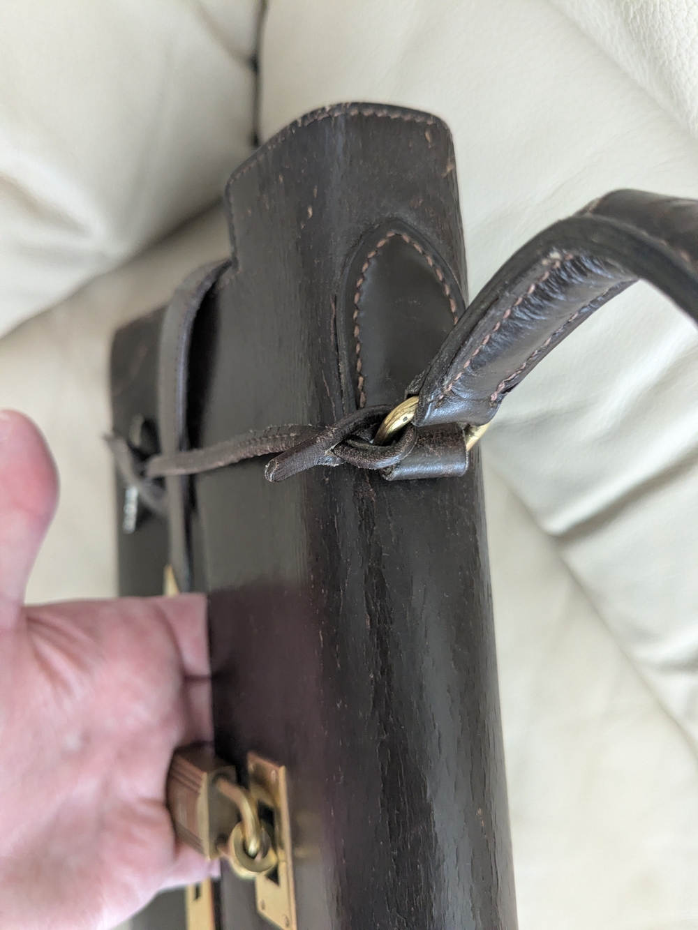 HERMES Kelly 32 1966 Bonwit Teller Brown Box Leather Bag eBay Authenthificated - Picture 11 of 16